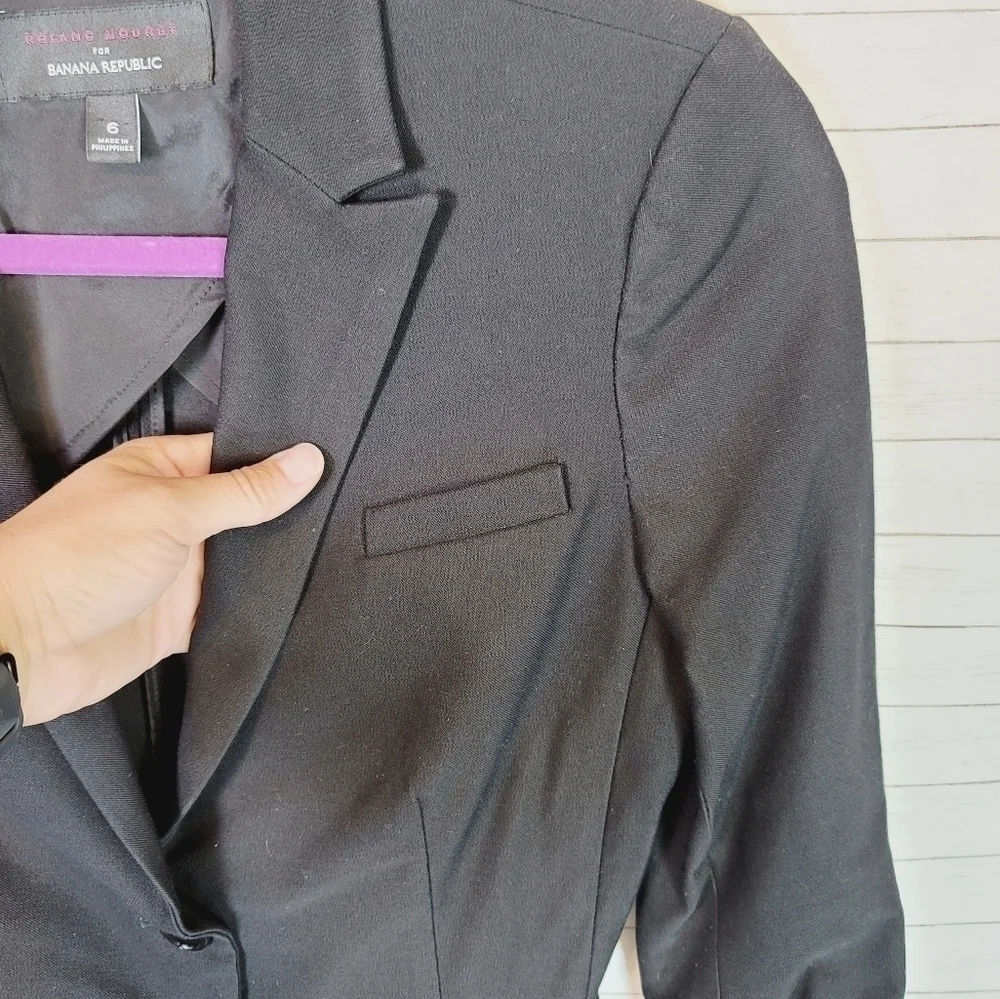 ROLAND MOURET FOR BANANA REPUBLIC BLACK BLAZER JACKET, SZ 6